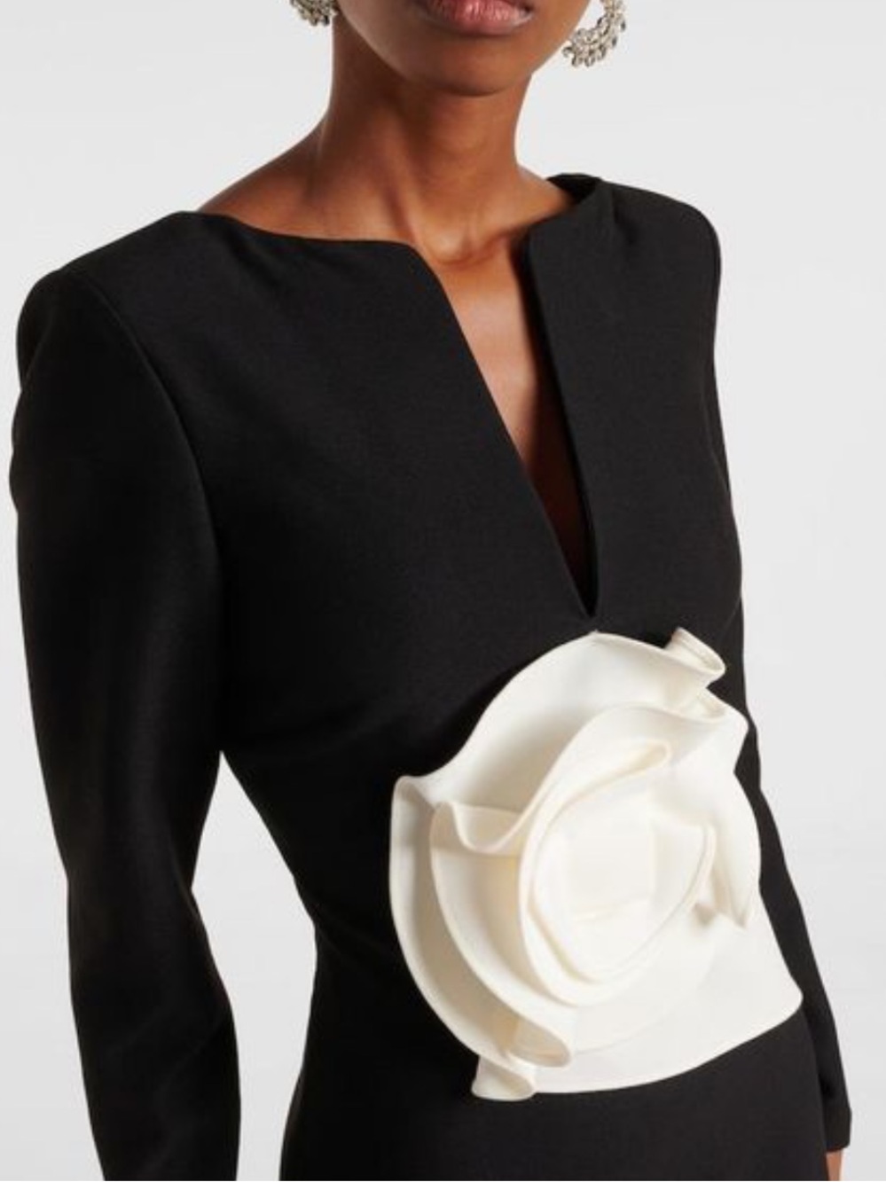 Roland Mouret floral appliqué crepe gown